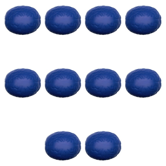 Brain Stress Balls Set of 10, Bulk Pack - Anxiety Stress Relief, Perfect for Your Desk, Office or Home - Blue