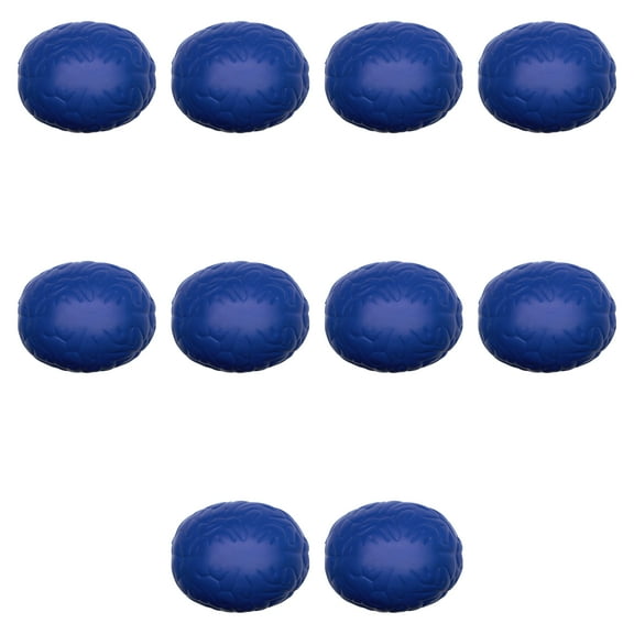 Brain Stress Balls Set of 10, Bulk Pack - Anxiety Stress Relief, Perfect for Your Desk, Office or Home - Blue