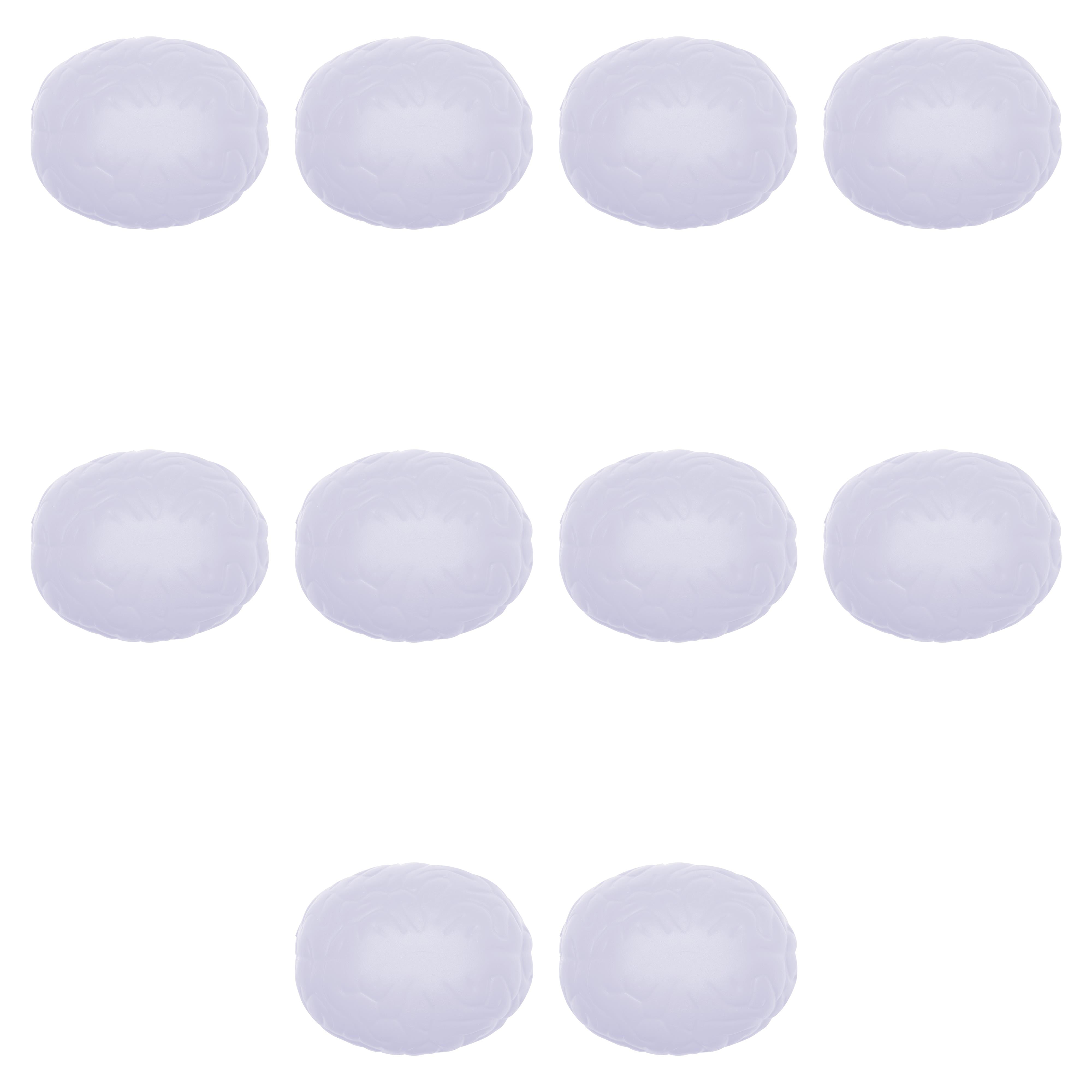 Brain Stress Balls Set of 10, Bulk Pack - Anxiety Stress Relief, Perfect for Your Desk, Office or Home - Off White