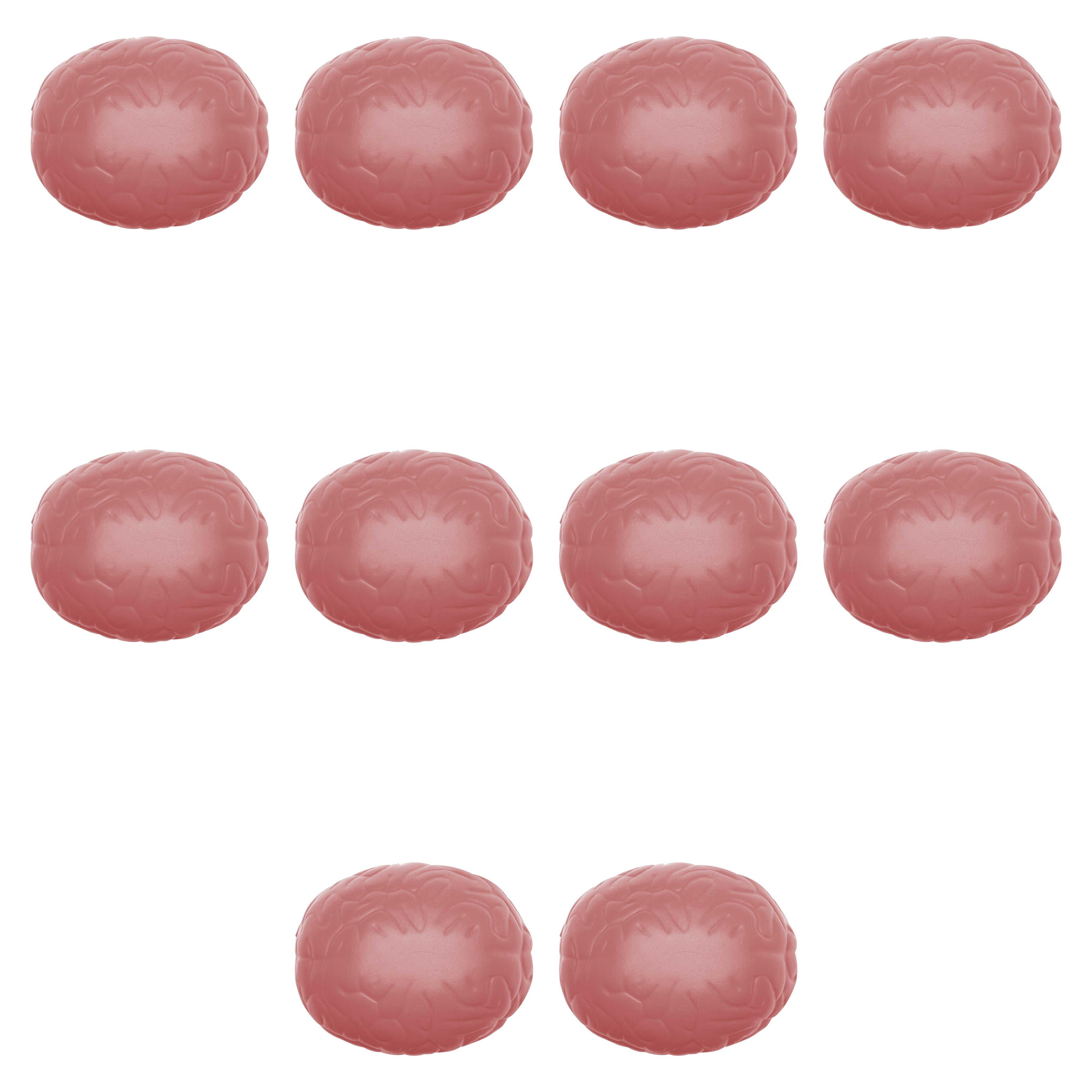 Brain Stress Balls Set of 10, Bulk Pack - Anxiety Stress Relief, Perfect for Your Desk, Office or Home - Pink