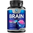 thumbnail image 1 of Brain Memory Supplement - 3X Strength Nootropics for Concentration, Clarity & Focus Support - Brain Health Cognitive Vitamins with Bacopa, Phosphatidylserine & DMAE, Brain Booster Pills, 120 Capsules, 1 of 9
