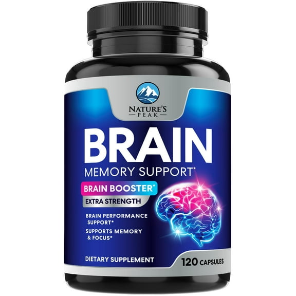 Brain Memory Supplement - 3X Strength Nootropics for Concentration, Clarity & Focus Support - Brain Health Cognitive Vitamins with Bacopa, Phosphatidylserine & DMAE, Brain Booster Pills, 120 Capsules