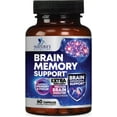 thumbnail image 1 of Brain Memory Supplement Pills - 3X Strength Nootropics for Concentration, Clarity & Focus Support - Brain Health Cognitive Vitamins with Bacopa, Phosphatidylserine & DMAE, Brain Booster - 60 Capsules, 1 of 10