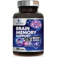 thumbnail image 1 of Brain Memory Supplement Pills, 3X Strength Nootropics for Concentration, Clarity & Focus Support - Brain Health Cognitive Vitamins with Bacopa, Phosphatidylserine & DMAE, Brain Booster - 120 Capsules, 1 of 10