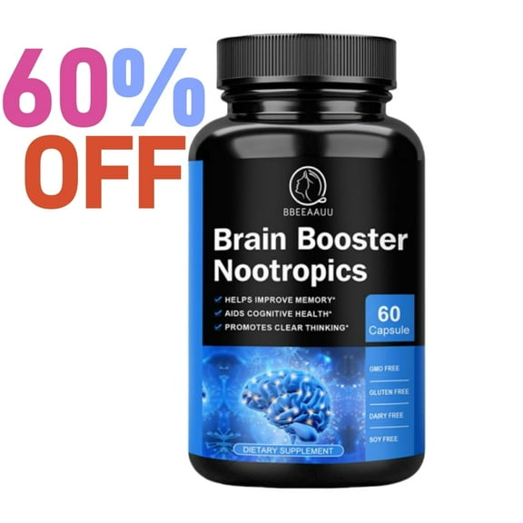 Brain Supplements for Memory and Focus - Nootropic Brain Support - Memory, Clarity, Focus, Energy - Brain Health Supplements for Adults - Vegan, Gelatin-Free, Non-GMO,120 Capsules,1 PACK