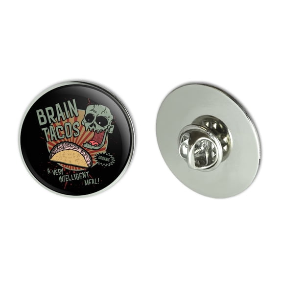 Brain Tacos Metal 1.1" Tie Tack Hat Lapel Pin Pinback