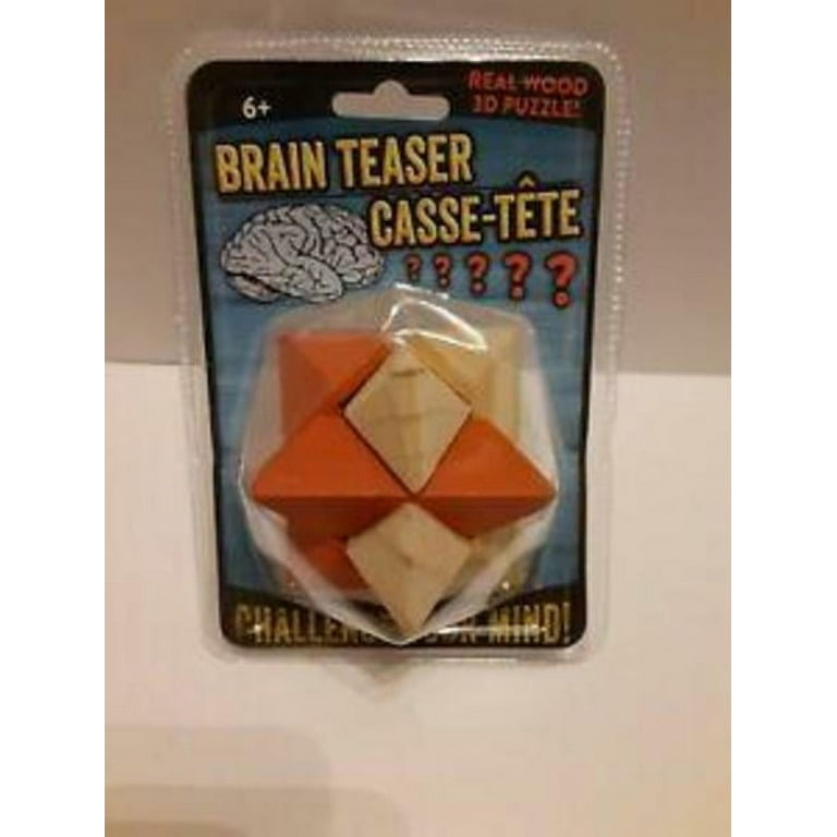 BRAIN TEASER CASSE-TETE Real Wood 3-D PUZZLE NEW SEALED PACKAGE