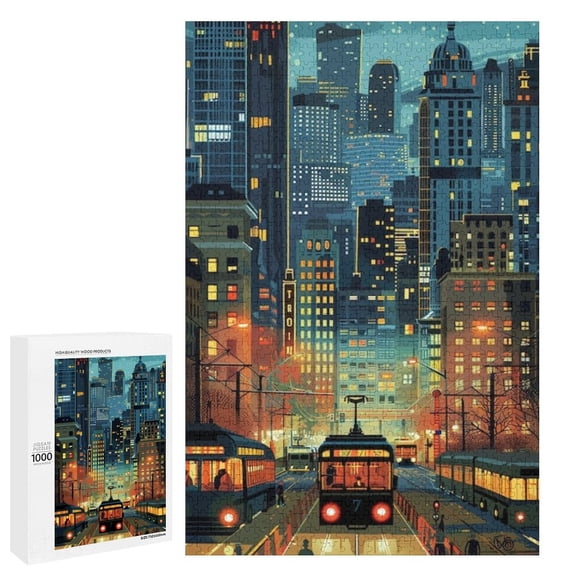 Brain-Teasing 1000 Piece Night View Puzzle – Perfect for Family, Friends, and Game Nights