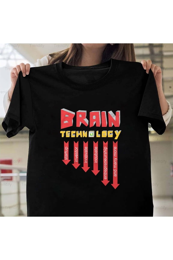 Brain Technology Funny Sarcastic Humor Quote Graphic Unisex T-Shirt, up to size 5XL