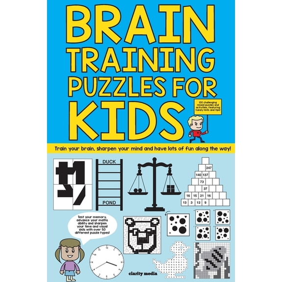 Brain Training Puzzles For Kids: 100 of the best brain teasers with over 50 puzzle types, (Paperback)
