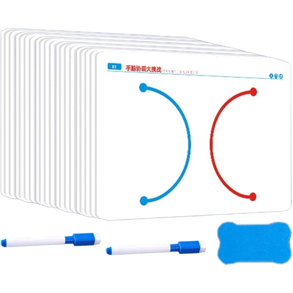 Brain Training Range Cards | Left & Right Brain Development Card, Hand-Brain Coordination, Cognitive Development Toy Improves Fine Motor Skill & Bilateral Growth (Beginner Level)