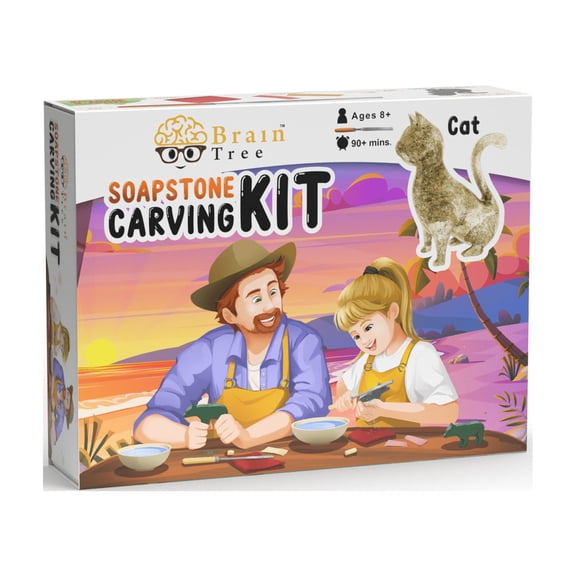 Brain Tree - Cat Soap Stone Carving Kit (Other)