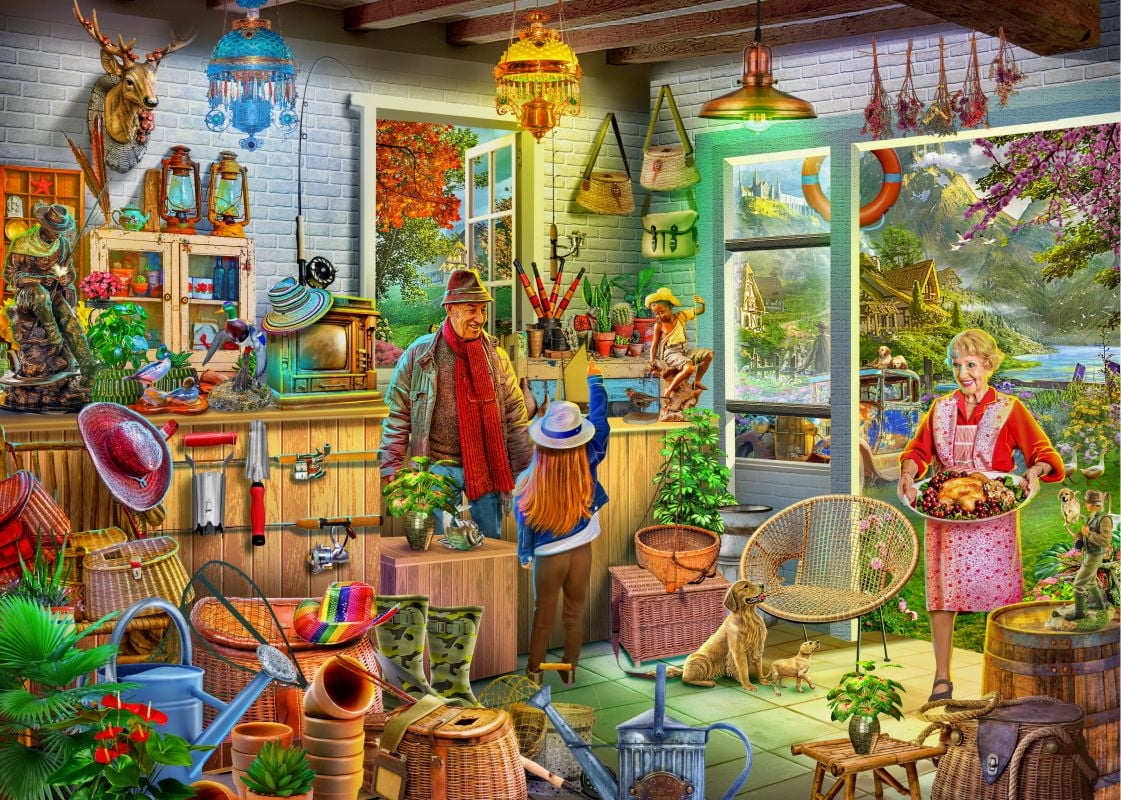 Brain Tree - Fishing Shed - Pearl Series - 1000 Piece Puzzles for for Adults and Kids 12+ Unique Puzzles for Adults and Kids 1000 Pieces and Droplet Technology for Anti Glare & Soft Touch