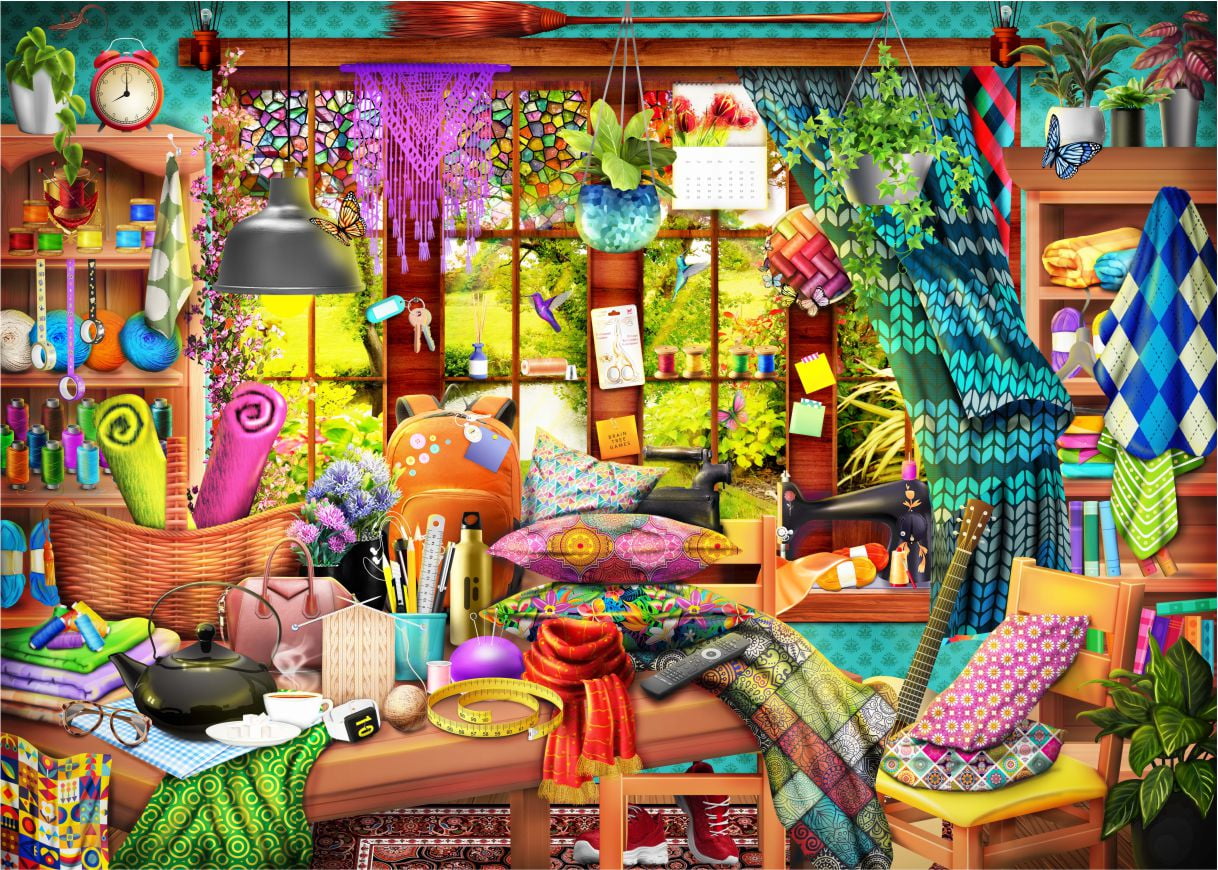 Brain Tree - Mom's Workshop - Pearl Series - 1000 Piece Puzzles for for Adults and Kids 12+ Unique Puzzles for Adults and Kids 1000 Pieces and Droplet Technology for Anti Glare & Soft Touch