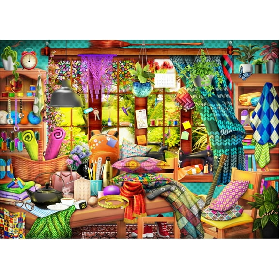 Brain Tree - Mom's Workshop - Pearl Series - 1000 Piece Puzzles for for Adults and Kids 12+ Unique Puzzles for Adults and Kids 1000 Pieces and Droplet Technology for Anti Glare & Soft Touch