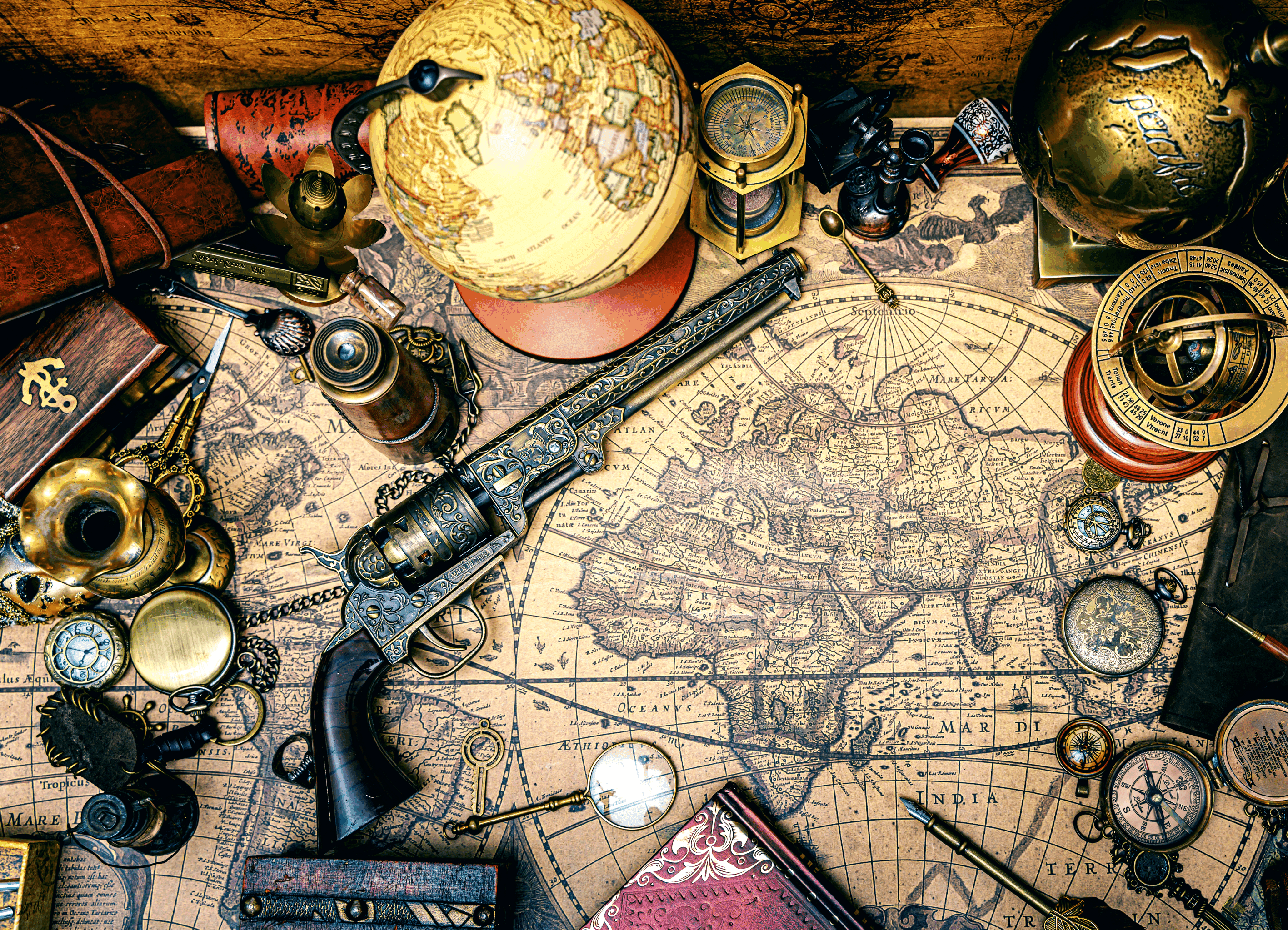 Pirate's Treasure Map 1000-Piece Jigsaw Puzzle with Sorting Trays