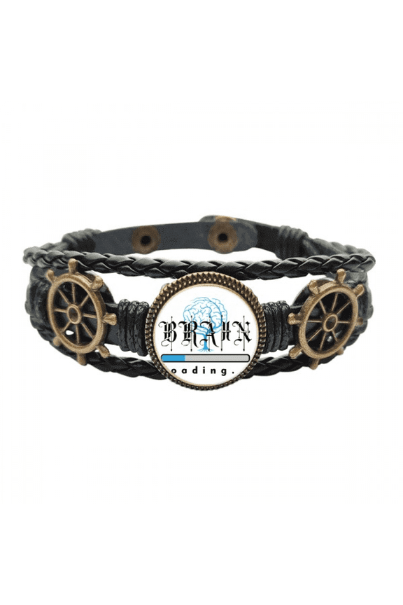 Brain Tree Root Progress Art Deco Fashion Leather Braided Ocean Bracelet Wristband