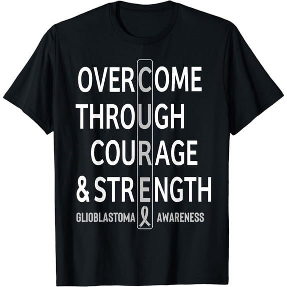 Brain Tumor Awareness Strength Cure Grey Ribbon Tumor T-Shirt