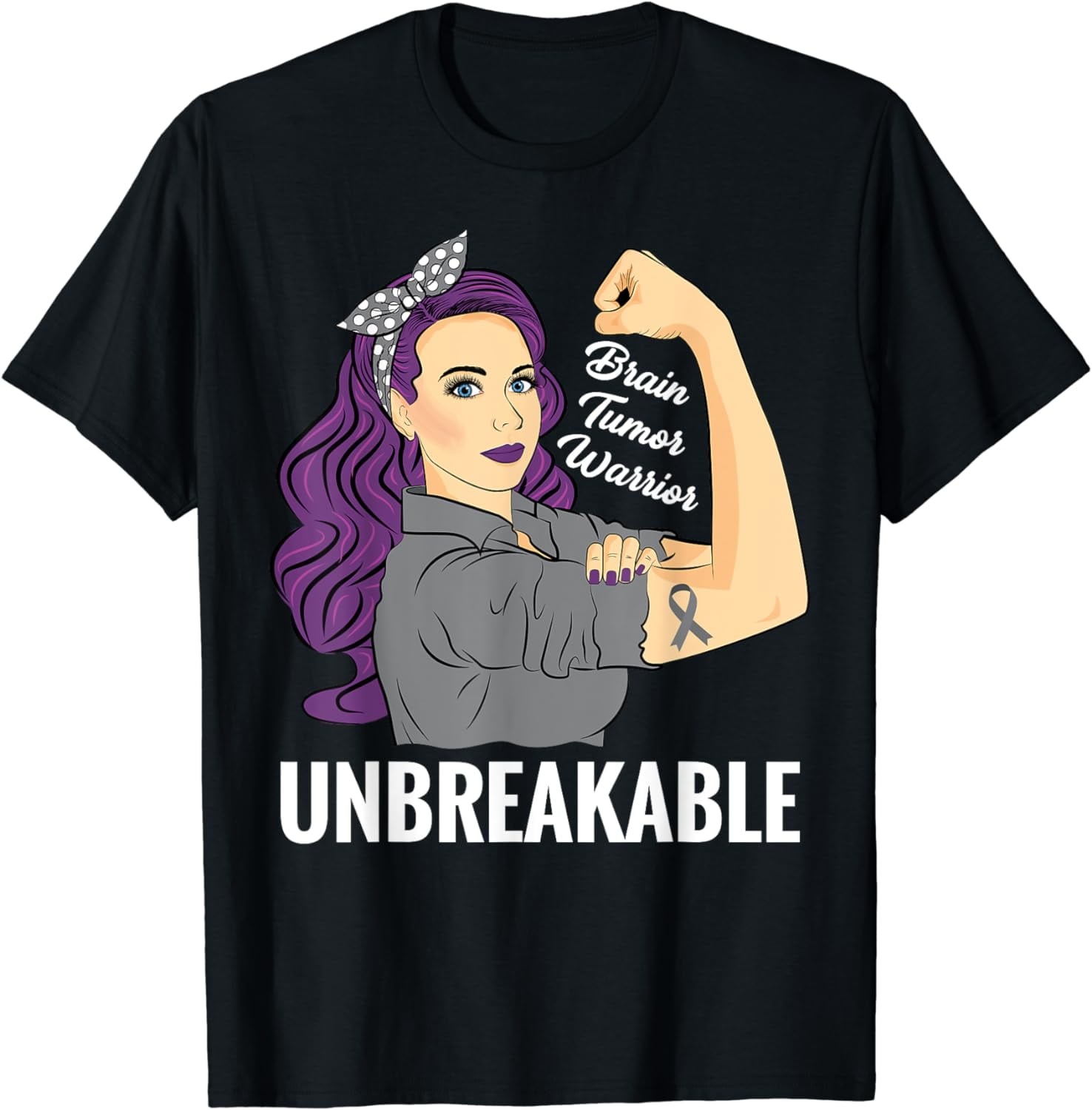 Brain Tumor Awareness Warrior Unbreakable Survivor Shirt - Walmart.com 
