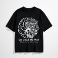 thumbnail image 1 of Brain Tumor Awareness Wear Gray in May Strong Warrior Cancer T-Shirt, 1 of 7