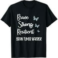 thumbnail image 1 of Brain Tumor Warrior | Brain Cancer Awareness Gray Ribbon T-Shirt, 1 of 4