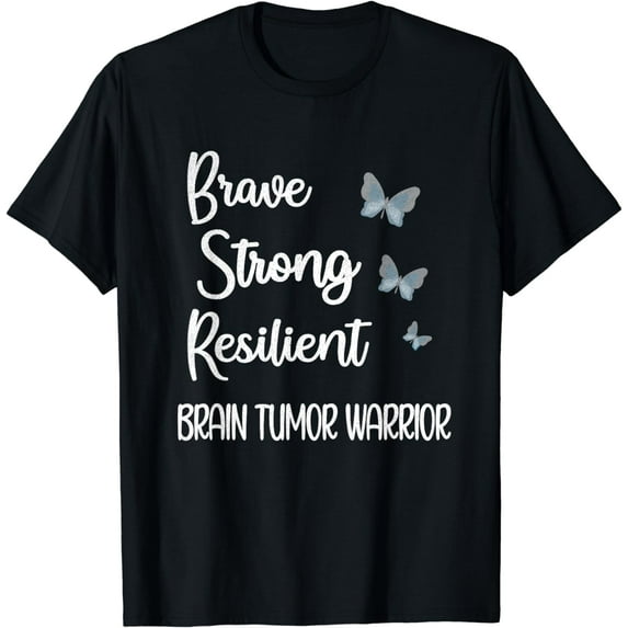 Brain Tumor Warrior | Brain Cancer Awareness Gray Ribbon T-Shirt