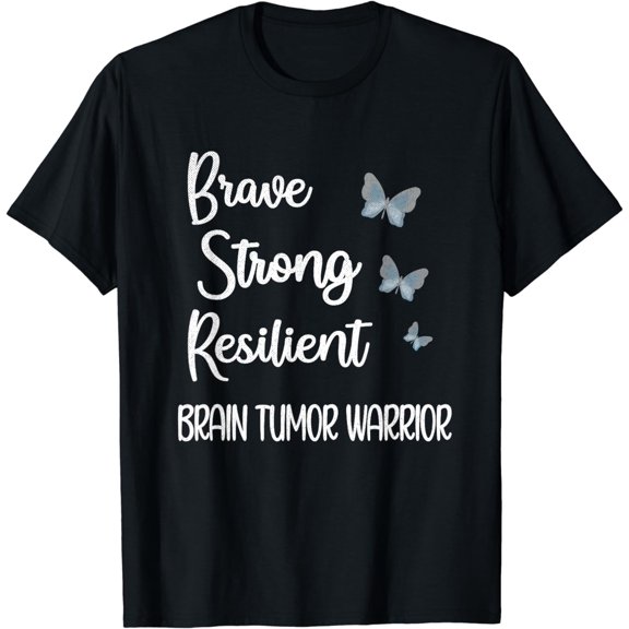 Brain Tumor Warrior | Brain Cancer Awareness Gray Ribbon T-Shirt