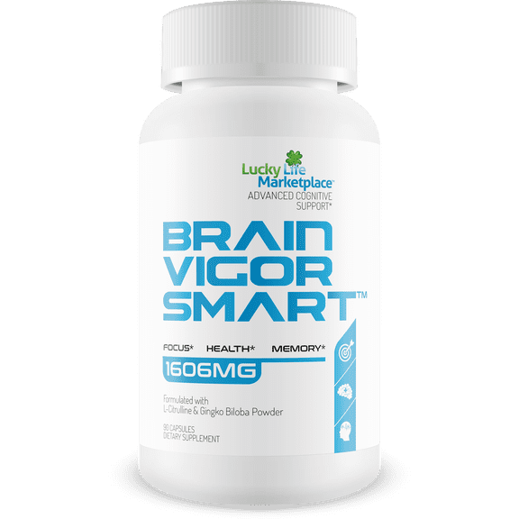 Brain Vigor Smart Brain Booster - Extra Strength Support for Focus, Health, and Memory - Improved Formula Made with Lion's Mane Mushroom & Ginkgo Biloba - Our Best Brain Vigor Smart Pills