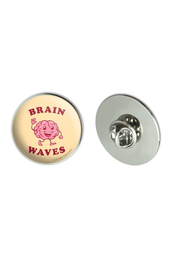 Brain Waves Waving Funny Humor Metal 1.1" Tie Tack Hat Lapel Pin Pinback