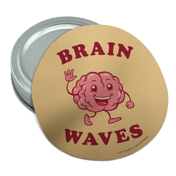 Brain Waves Waving Funny Humor Round Rubber Non-Slip Jar Gripper Lid Opener