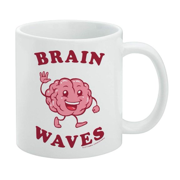 Brain Waves Waving Funny Humor White Mug