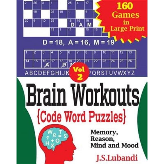 Brain Workouts (Code Word) Puzzles: Brain Workouts (CODE WORD) Puzzles (Paperback)(Large Print)