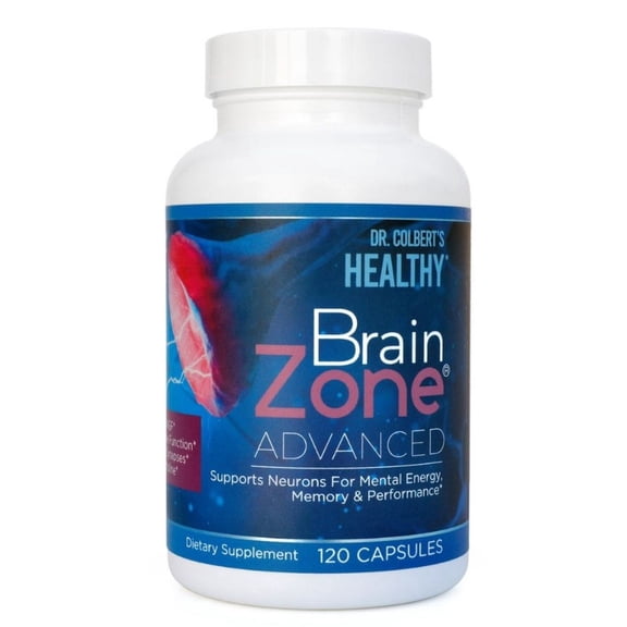 Dr. Colbert, MD Brain Zone Advanced | by Divine Health | Lions Mane | Tyrosine | DIM | 120 Capsules | 30 Servings
