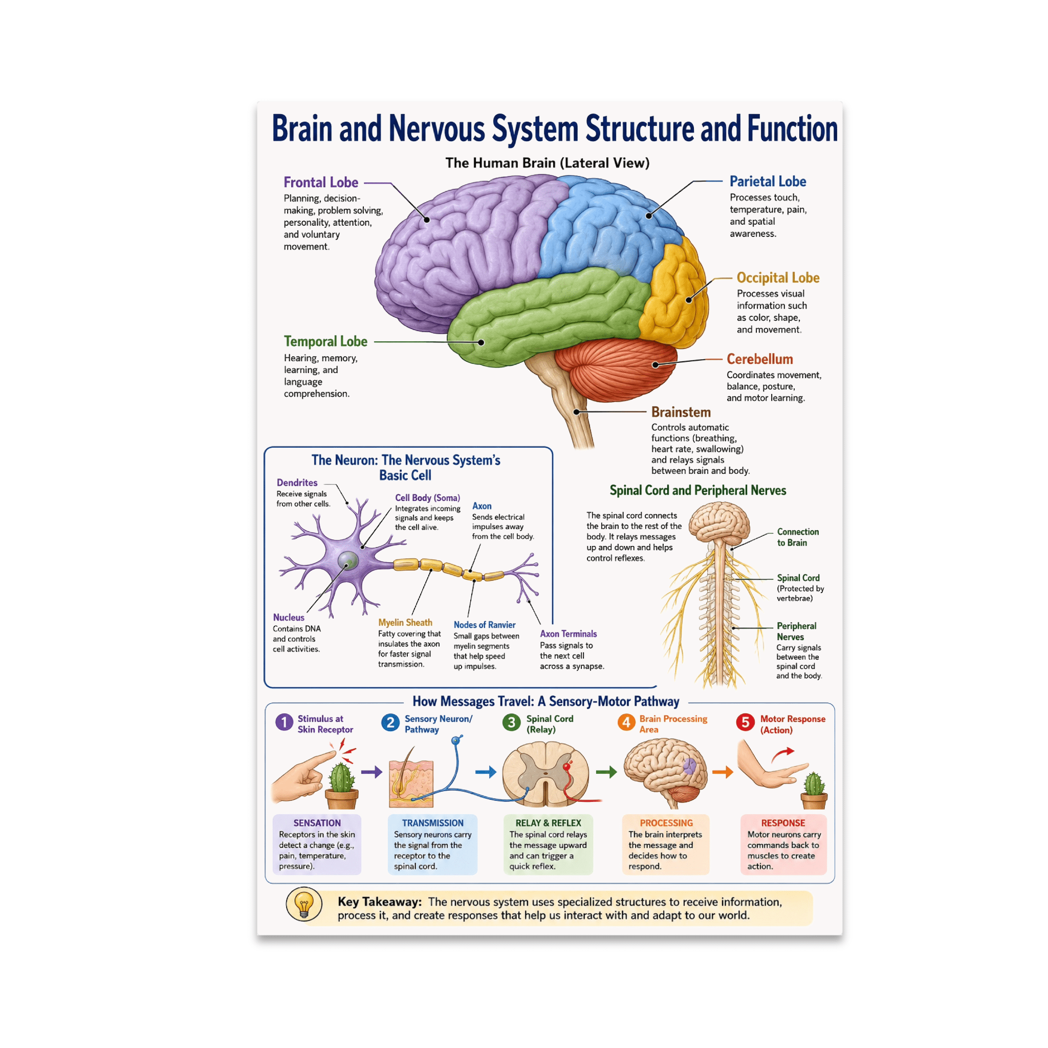 Brain And Nervous System Structure And Function Poster Science brain-and-nervous-system-structure-and-function-poster-science