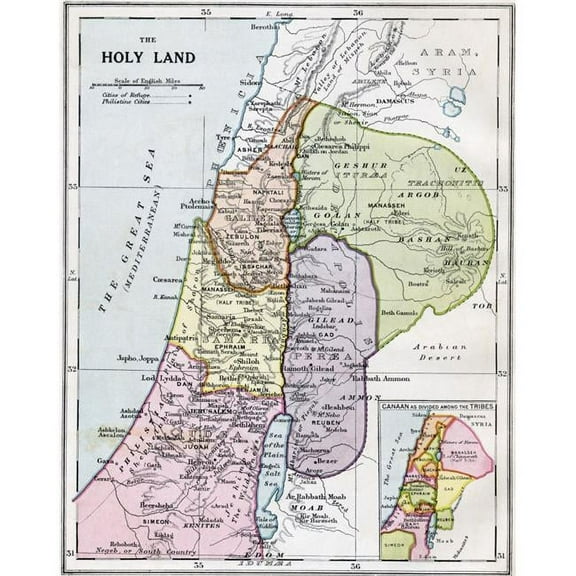 BrainBoosters The Holy Land In Biblical Times 26" x 32" Poster