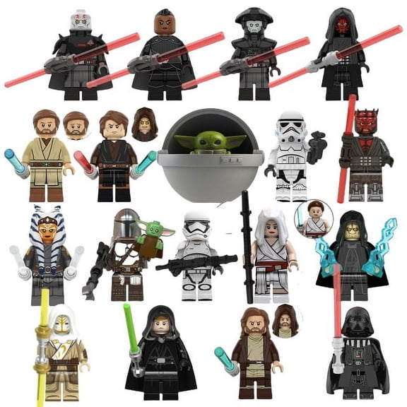 BrainBricks Mandalorians Heroes Mini Figures 18 Space Wars Character Building Toy Set, Perfect for Gift and Display