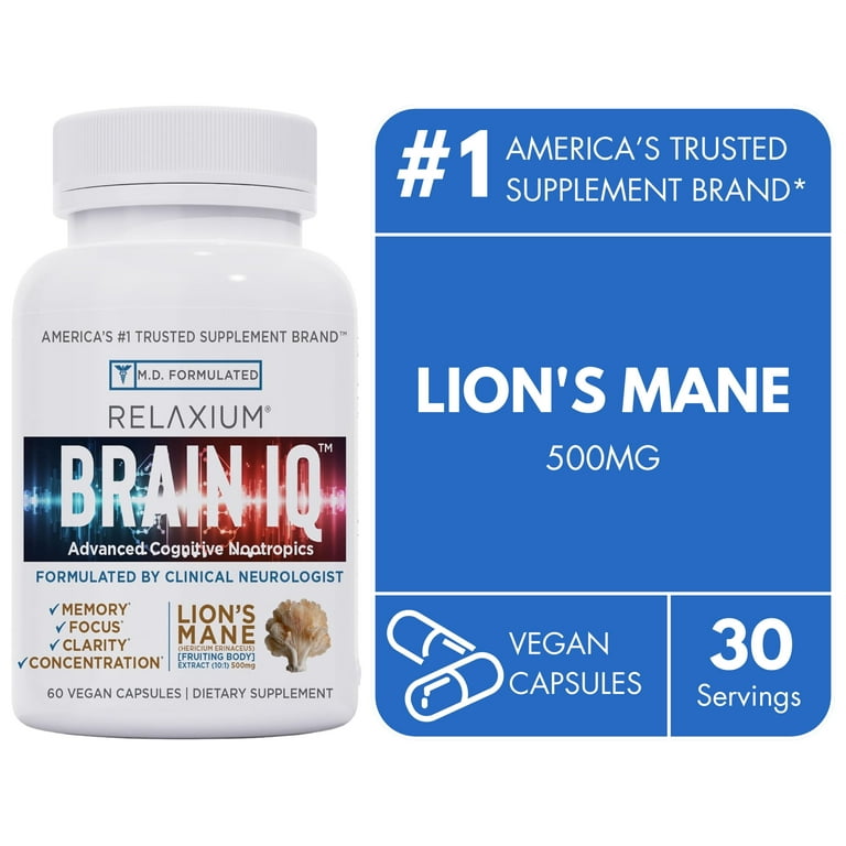 Relaxium, BrainIQ Nootropic Memory Supplement, 60 Capsules, Vegan