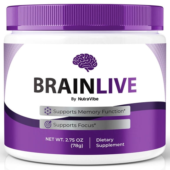 BrainLive Daily Formula with a Natural Blend to Help Maintain Focus, Memory & Concentration | Clean, Gentle, Easy-to-Take Powder for Everyday Sharpness (30 Servings)