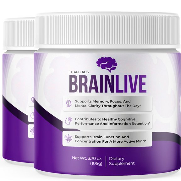 BrainLive Powder Advanced Brain Support Formula Supplement Brain Live 60 Servings