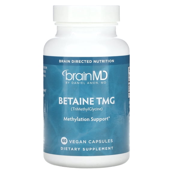 Dr Amen BrainMD Betaine TMG - 60 Capsules - Mood & Methyl Support - Gluten Free - 30 Servings