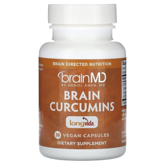BrainMD Brain Curcumins, 30 Vegan Capsules (400 mg per Capsule)