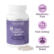 BrainMD Deep Comfort Sleep 90 Vegan Capsules   Melatonin-Free Fast-Acting Sleep Support