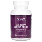 Dr Amen BrainMD Everyday Stress Relief - 120 Vegan Capsules - Promotes Relaxation & Focus - Non-Drowsy - Gluten Free - 30 Servings