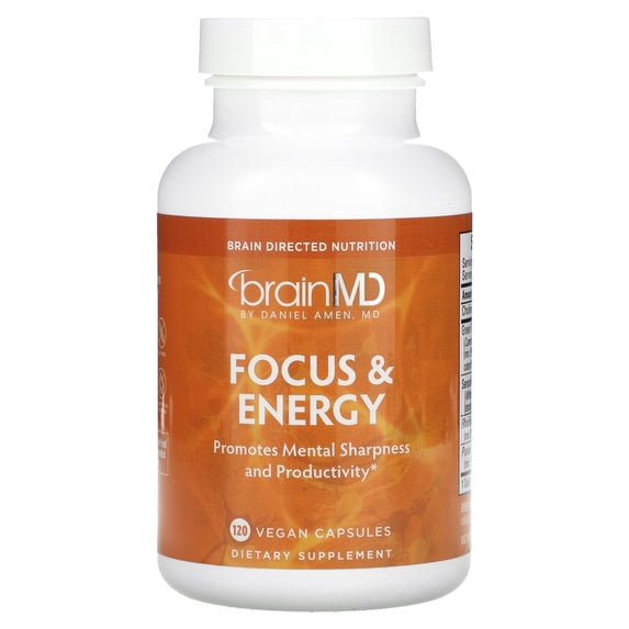 BrainMD Focus & Energy Capsules 120ct - Caffeine Free Mental Support