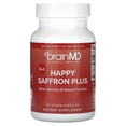 thumbnail image 1 of BrainMD Happy Saffron Plus Mood Support Supplement, Saffron Extract, Curcumin and Zinc, Vegan Capsules, 90 Count, 1 of 6