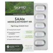 BrainMD SAMe Mood & Movement 400 - 30 Tablets - Supports Mood & Joints