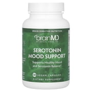 BrainMD Serotonin Mood Support - 120 Vegan Capsules - Supports Serotonin Balance