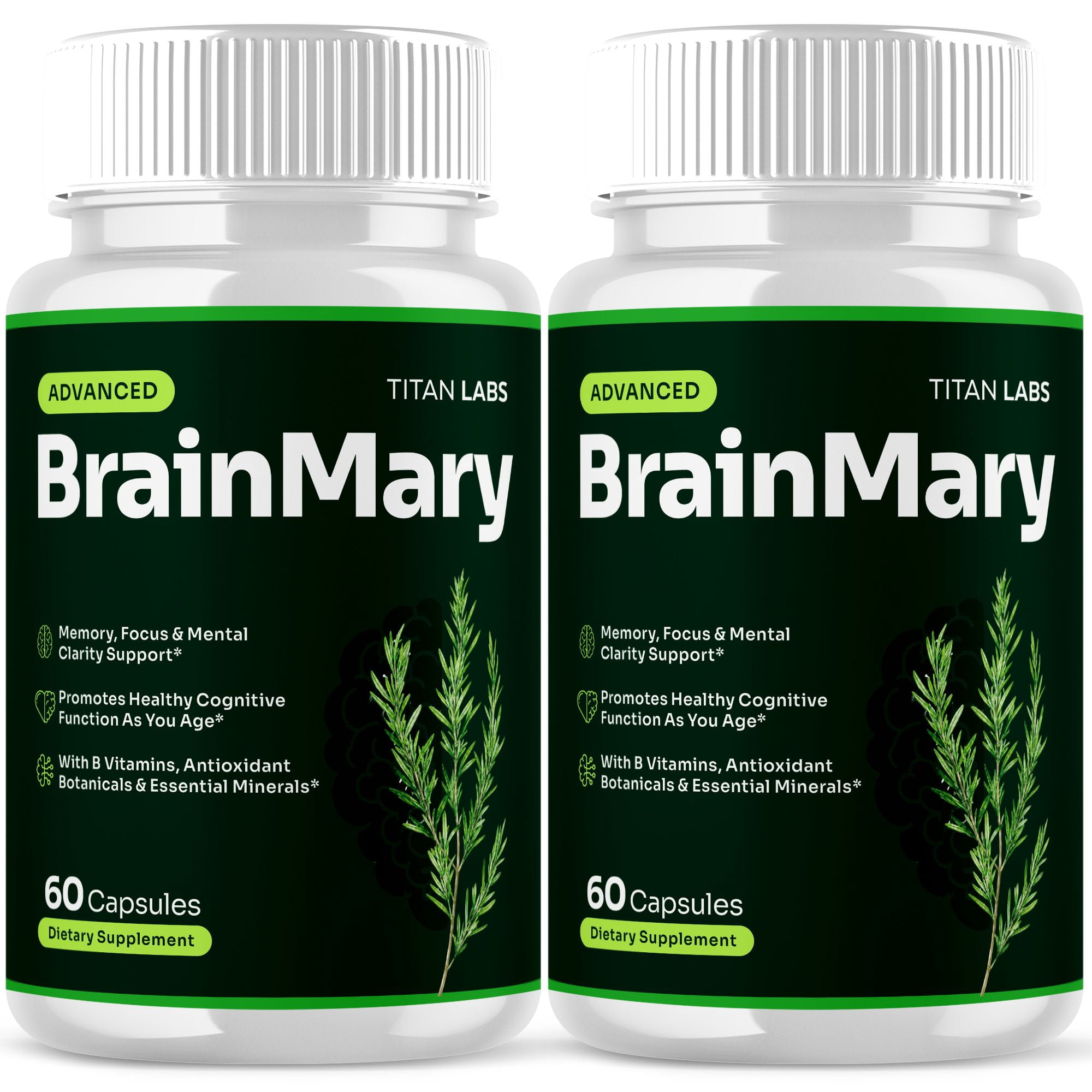 BrainMary Advanced Brain Support Formula Supplement Brain Mary 120 Capsules