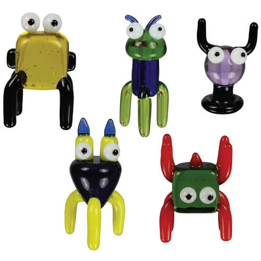 BrainStorm tOObz Glass World Miniature Glass Figurines, 5-Pack, OOmpah/regOOb/shOObie/tOOtah/wOOky