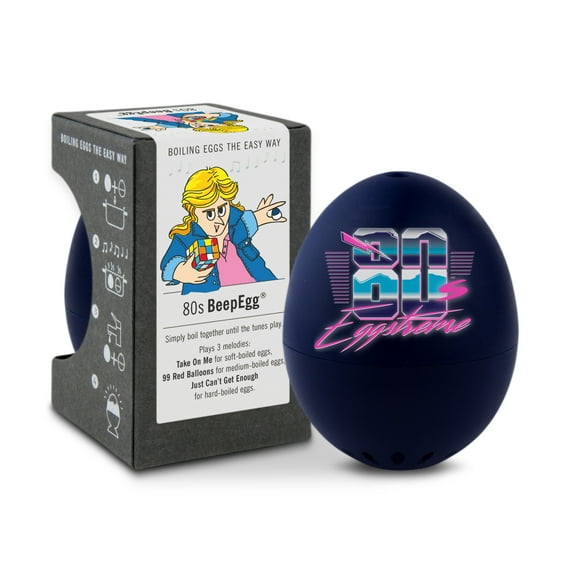 BrainStream 80s BeepEgg - Retro-Style Boiling Timer with Musical Alerts - Ensures Soft, Medium, Hard-Boiled Eggs, Works with Any Egg Size - Fun 80s Tunes for Precise Cooking, Made in Germany